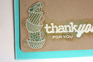 Thank You For You Coffee Cups Card - detail