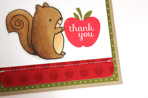 Thank You Squirrel Card - detail