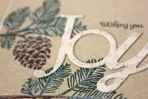 Joyful Pinecones Card - detail