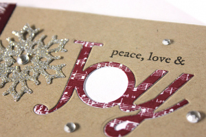 Peace, Love & Joy Snow Drifts Card - detail