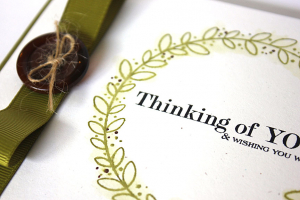 Thinking of You Wreath Card - detail