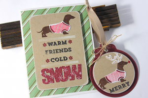 Warm Friends Cold Snow Card & Merry Dog Tag