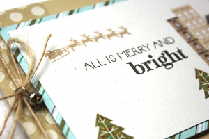 Merry & Bright City Scene Card - detail