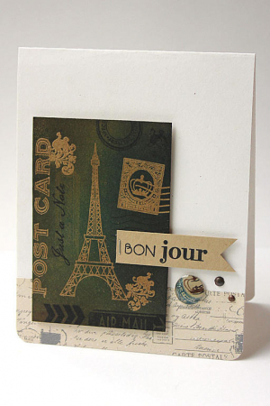 Bon Jour Collage Card