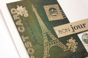 Bon Jour Collage Card - detail