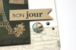 Bon Jour Collage Card - detail