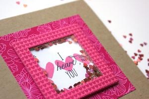 I Heart You Shaker Card - detail