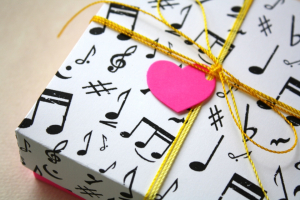music gift box close up