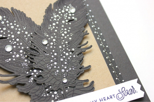 Stepped Up You Make My Heart Soar Card - detail
