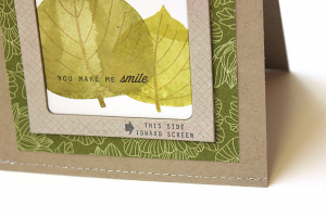 You Make Me Smile Leaves Card - detail