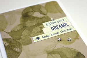 Follow Your Dreams Leaves Card - detail