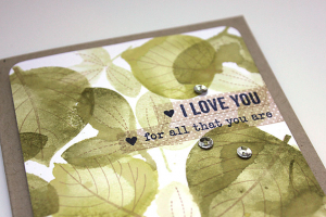 I Love You Leaves Card - detail