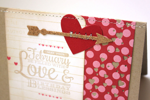 February Birthday Card - detail