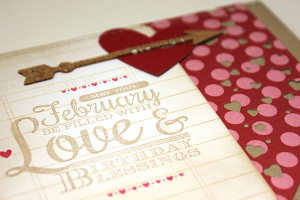 February Birthday Card - detail