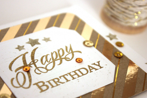 Happy Birthday Luxe Letterpress Card - detail