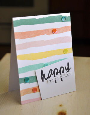Striped Happy Birthday Card