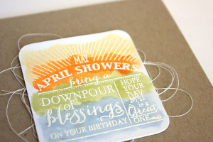 April Birthday Blessings Card - detail