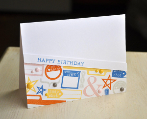 Hand Stamped Happy Birthday Card