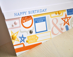 Hand Stamped Happy Birthday Card Detail