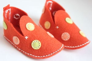 Polka Dot Baby Booties