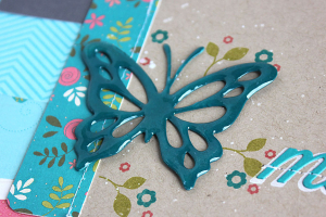 May Butterfly Journal Card - detail
