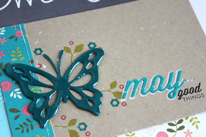 May Butterfly Journal Card - detail