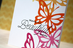 stamped butterflies close up