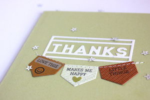 Tabbed Thanks Card - detail