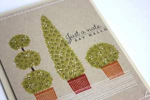 Topiary Note Card - detail