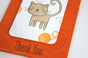 Thank You Kitty Card - detail