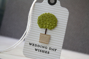 wedding day tag close up