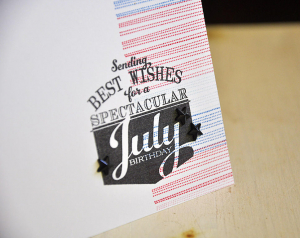 July Birthday Card Detail