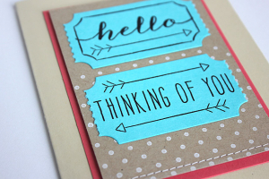 Hello & Thinking of You Card - detail