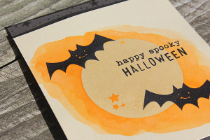 Batty Spooky Halloween Card - detail