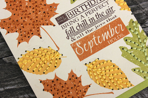 September Leaves Card - detail