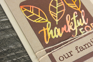 Thankful for Family Card - detail