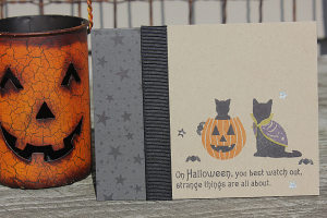 Strange Halloween Cats Card