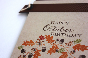 Happy October Birthday Card - detail