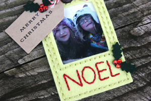 Noel Stitched Ornament - detail