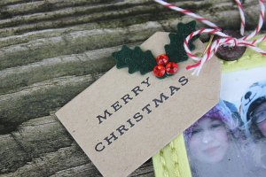 Noel Stitched Ornament - detail