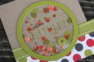 Happy Autumn Shaker Card - detail
