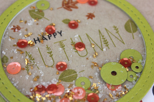 Happy Autumn Shaker Card - detail