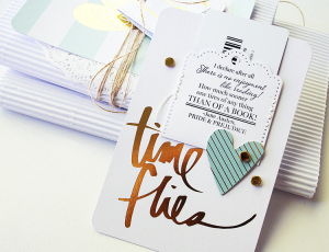 Time Flies card with gift card pocket