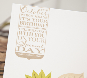October Birthday Card details