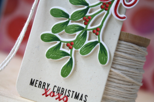 mistletoe tag close up
