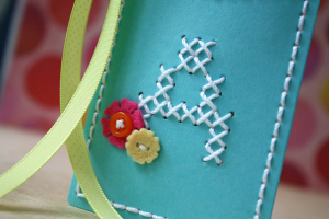 cross stitched tag