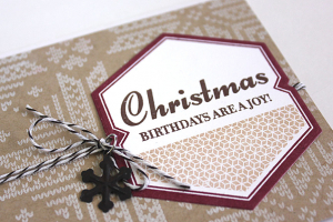 Christmas Birthday Card - detail