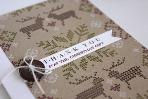 Christmas Thank You Card - detail