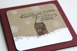 Winter House Card - detail