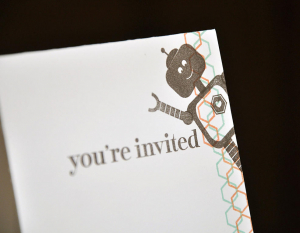 Robot You're Invited Card Detail